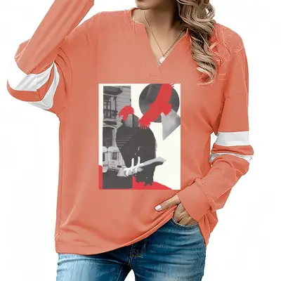 Women Wwf California Condor V-neck Loose Sweatshirt