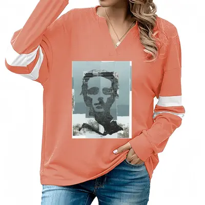 Women Grunge V-neck Loose Sweatshirt