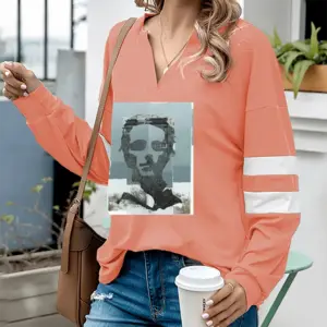 Women Grunge V-neck Loose Sweatshirt