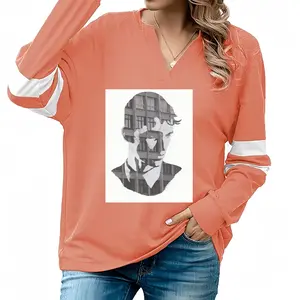 Women Man V-neck Loose Sweatshirt