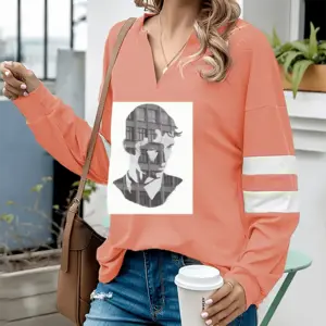 Women Man V-neck Loose Sweatshirt