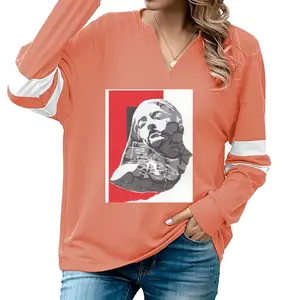 Women Sadness V-neck Loose Sweatshirt