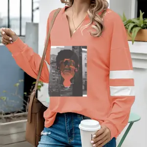 Women Fear V-neck Loose Sweatshirt