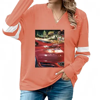 Women Moscow Nights V-neck Loose Sweatshirt