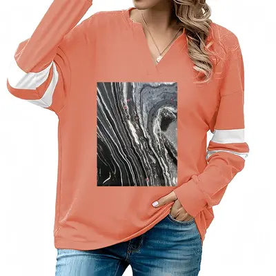 Women Outer Space V-neck Loose Sweatshirt