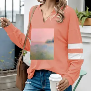 Women At Dusk V-neck Loose Sweatshirt