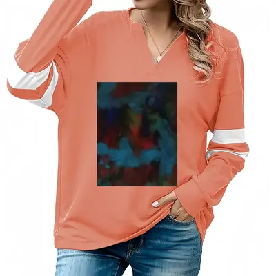 Women #58-2021 V-neck Loose Sweatshirt