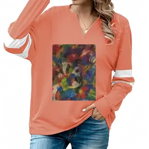 Women #56-2021 V-neck Loose Sweatshirt