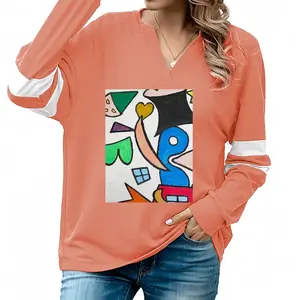 Women Carnival V-neck Loose Sweatshirt