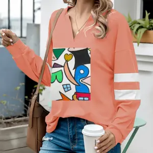 Women Carnival V-neck Loose Sweatshirt