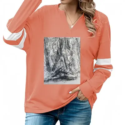 Women Smithfield Market London V-neck Loose Sweatshirt