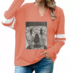 Women Party Time V-neck Loose Sweatshirt