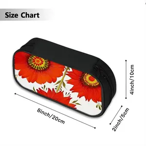 Three Red Flowers Pencil Case