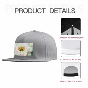 White Peony Flat Hip Hop Hat