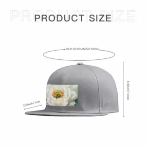 White Peony Flat Hip Hop Hat