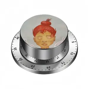 Coffee Time - Watercolor Orange Girl People Blue Drinks Nonalcoholic Spin Timer