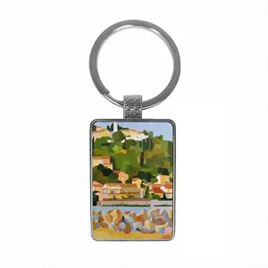 Bather In Sète Square Keychain