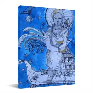 Drawing Ink - Blue Diva Canvas Decorative Painting (Multi-Size, Vertical)