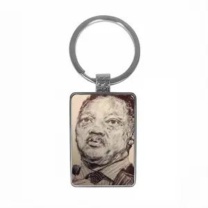 Reverend Jesse Jackson Square Keychain