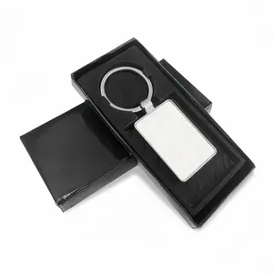 Bloomers White Square Keychain