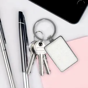 Bloomers White Square Keychain