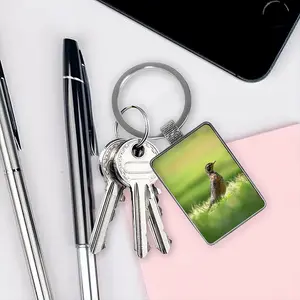 Bird In High Park Grass Square Keychain