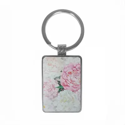 Large Peony Palette Knife Square Keychain