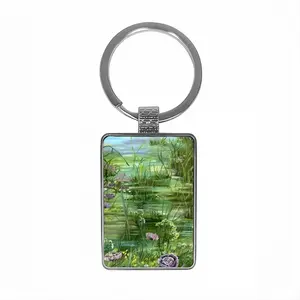 Pond Interior Gift Idea Square Keychain