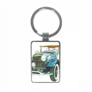 Vintage Beauty Square Keychain