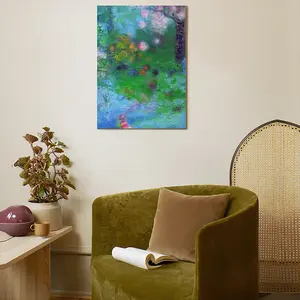 Blossoms On The Pond Canvas Decorative Painting (Multi-Size, Vertical)