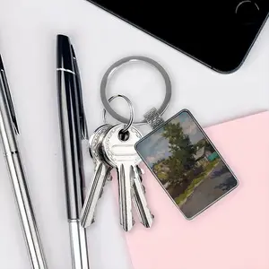 Distant Villages Square Keychain