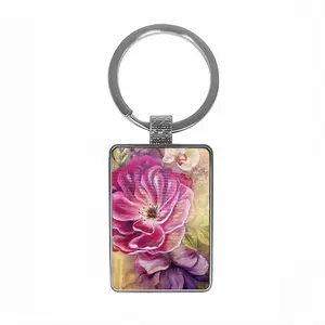 Smell Of Rose Square Keychain