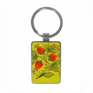 Raspberry Square Keychain