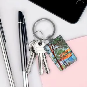 Deep Breath Square Keychain