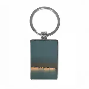 Blue Lagoon With 3 Boats Square Keychain