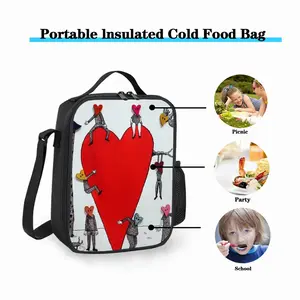 Love Is All Around Square Thermal Insulation Meal Bag