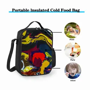 Running In Paint Square Thermal Insulation Meal Bag