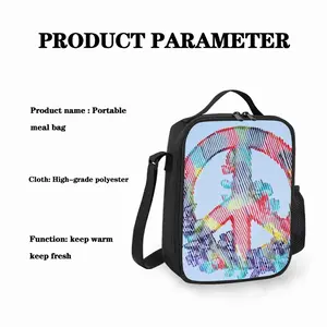 Peace Love Flower Memory Square Thermal Insulation Meal Bag