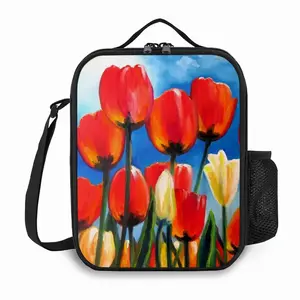 Wild Tulips On Spring Sky Square Thermal Insulation Meal Bag