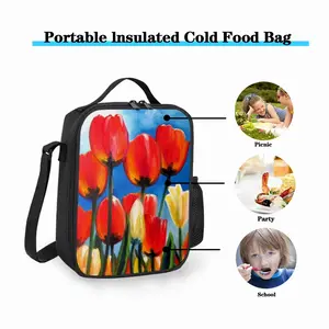 Wild Tulips On Spring Sky Square Thermal Insulation Meal Bag