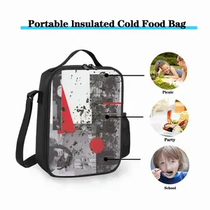 Gold Collage Square Thermal Insulation Meal Bag