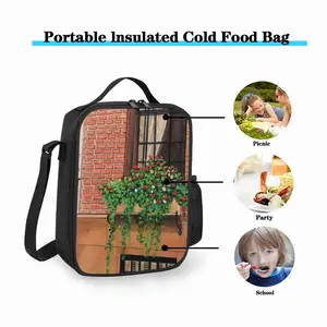 Brownstone With Flower Box New York City Square Thermal Insulation Meal Bag