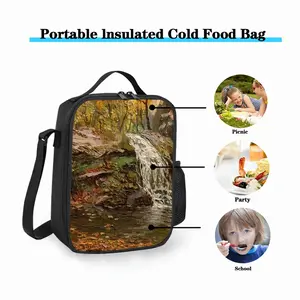 Autumn Waterfall Impasto Square Thermal Insulation Meal Bag