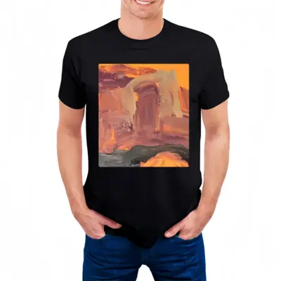 Men Sunset Cotton Crew Neck T-Shirt