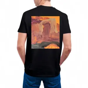 Men Sunset Cotton Crew Neck T-Shirt