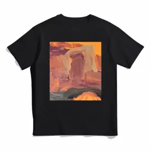 Men Sunset Cotton Crew Neck T-Shirt