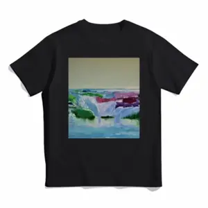 Men Water Falling Cotton Crew Neck T-Shirt