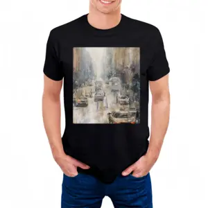 Men Snowy Day Cotton Crew Neck T-Shirt