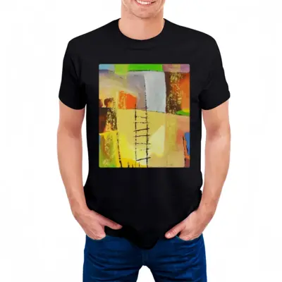 Men Stairway Cotton Crew Neck T-Shirt