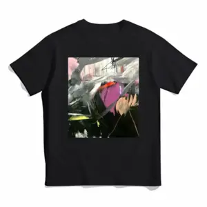 Men Black Rose Cotton Crew Neck T-Shirt